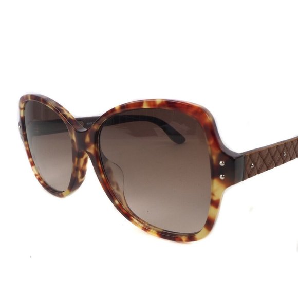 BOTTEGAVENETA  Intrecciato sunglasses Brown Platstick/leather - Picture 6 of 10